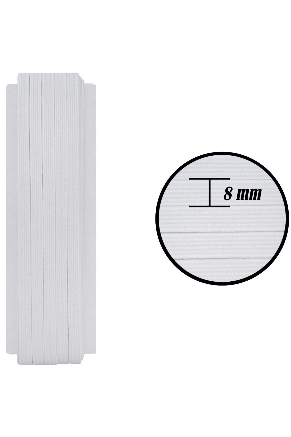 Maris Paça Lastiği No:2 Yassı 10 Mt 8 Mm - Beyaz - STD - Thumbnail