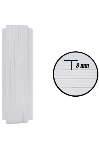 MARİS LASTİK - Maris Paça Lastiği No:2 Yassı 10 Mt 8 Mm - Beyaz - STD