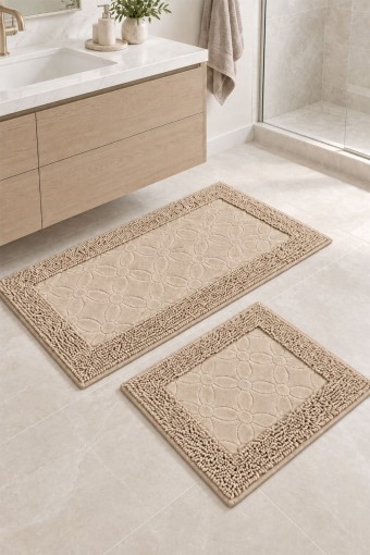 MARİS EV TEKSTİLİ - Maris Paspas Mosso Çiçek 2'li Set 60x100cm 50x60cm (1)