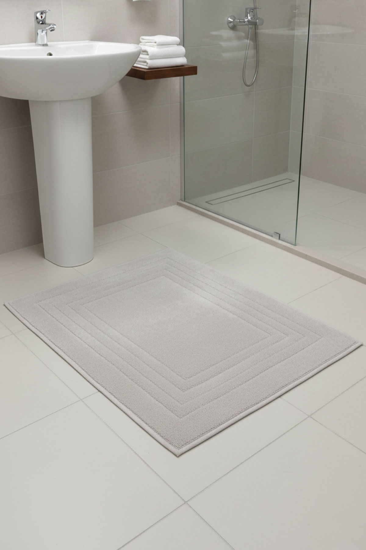 Maris Paspas Pamuklu Çizgi Desen - Beyaz - 50x60cm - Thumbnail