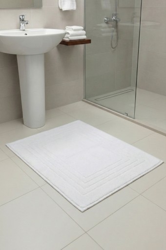 MARİS EV TEKSTİLİ - Maris Paspas Pamuklu Çizgi Desen - Beyaz - 60x100cm