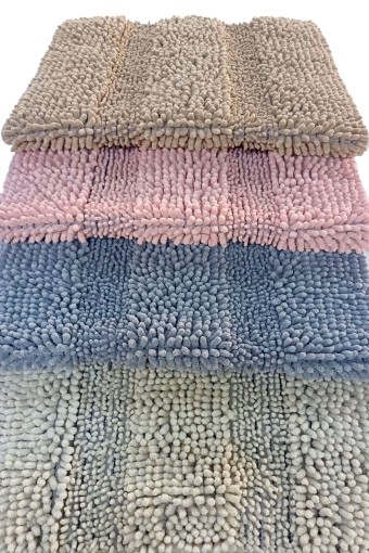 MARİS EV TEKSTİLİ - Maris Paspas Pamuklu Çizgi Desen - Krem - 60x100cm