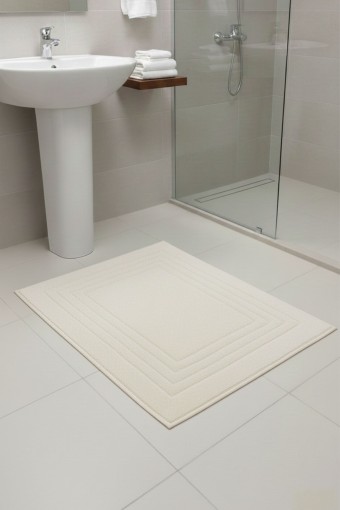 MARİS EV TEKSTİLİ - Maris Paspas Pamuklu Çizgi Desen - Krem - 60x100cm