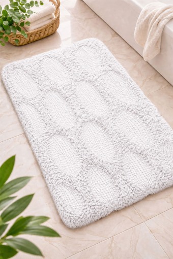 MARİS EV TEKSTİLİ - Maris Paspas Royal Tufting Vera Desen - Beyaz - 60x100cm