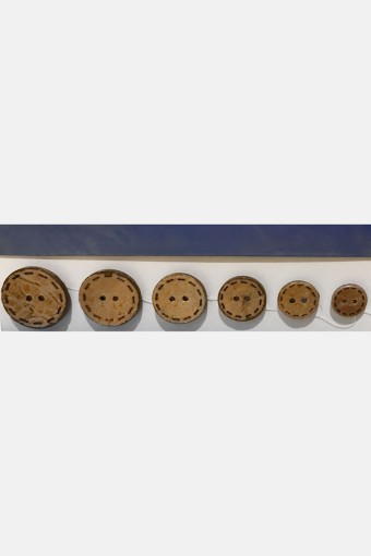 MARİS DÜĞME - Maris Unisex Ahşap Düğme Üst Delikli Kokanat Dikişli Tek Kutu 6 Boy 40-36-32-28-23-18 İnç (1)