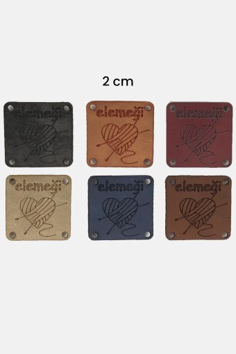 MARİS DÜĞME - Maris Unisex Deri Etiket Hand Made 1 Kutu 2 Cm (1)