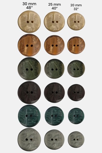 MARİS DÜĞME - Maris Unisex Manto Düğmesi Üst Dikişli 4 Kutu 3 Boy 32-40-48 İnç (1)