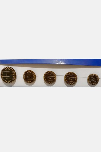 MARİS DÜĞME - Maris Unisex Ahşap Düğme Üst Delikli Eksitme Çizgili Tek Kutu 3 Boy 36-28-24 Mm