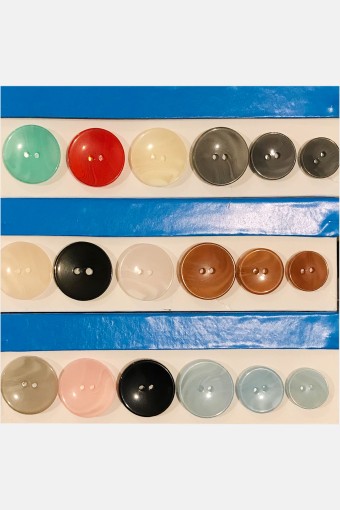 MARİS DÜĞME - Maris Unısex Yelek Kaban Mont Düğmesi Üst Delikli Çubuk Yuvarlak 3 Kutu 3 Boy 40-32-28 Mm