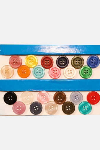 MARİS DÜĞME - Maris Unısex Yelek Kaban Mont Düğmesi Üst Delikli Parlak Dört Delikli 2 Kutu 1 Boy 28 Mm