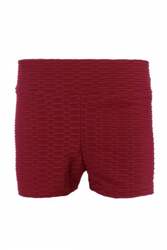 MEG STYLE - Meg Kadın Brezilya Yüksel Bel Şort - Kırmızı
