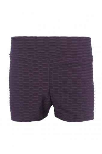 MEG STYLE - Meg Kadın Brezilya Yüksel Bel Şort - Mürdüm