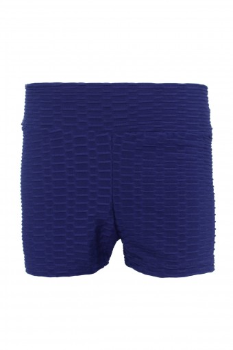 MEG STYLE - Meg Kadın Brezilya Yüksel Bel Şort - Saks Mavisi