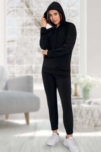 MEG STYLE - Meg Kadın Dalgıç Spor Tek Alt Eşofman - Siyah