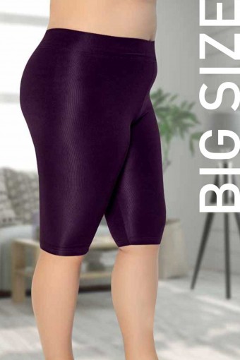 MEG STYLE - Meg Kadın Dizüstü Büyük Beden Tayt - Mürdüm