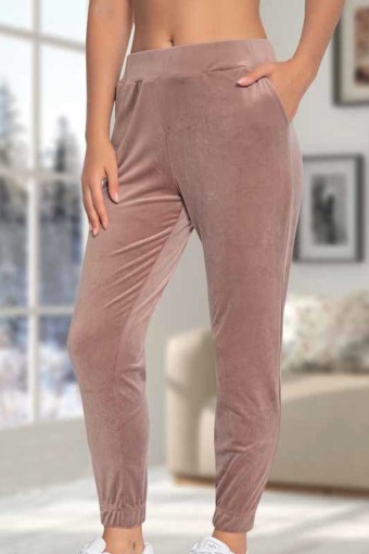 MEG STYLE - Meg Kadın Eşofman Fransız Kadife - Kahverengi