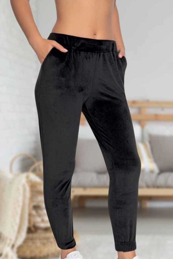 MEG STYLE - Meg Kadın Eşofman Fransız Kadife - Siyah