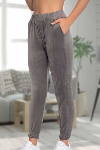 MEG STYLE - Meg Kadın Eşofman Fransız Kadife - Vizon