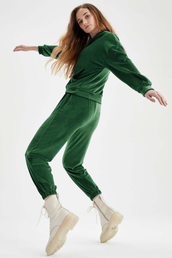 MEG STYLE - Meg Kadın Eşofman Fransız Kadife - Yeşil