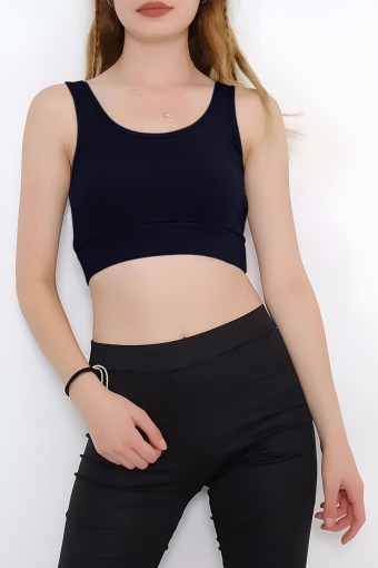 MEG STYLE - Meg Kadın Fitilli Pedli Büstiyer - Lacivert