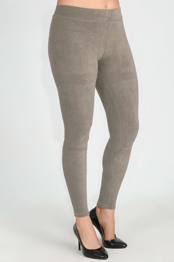 MEG STYLE - Meg Kadın Fransız Kadife Büyük Beden Tayt - Sütlü Kahve