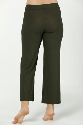 MEG STYLE - Meg Kadın Pantolon Düz Krep - Haki Yeşili