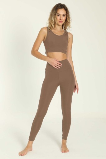 MEG STYLE - Meg Kadın Pilates Tayt Toparlayıcı Yüksek Bel - Mürdüm (1)