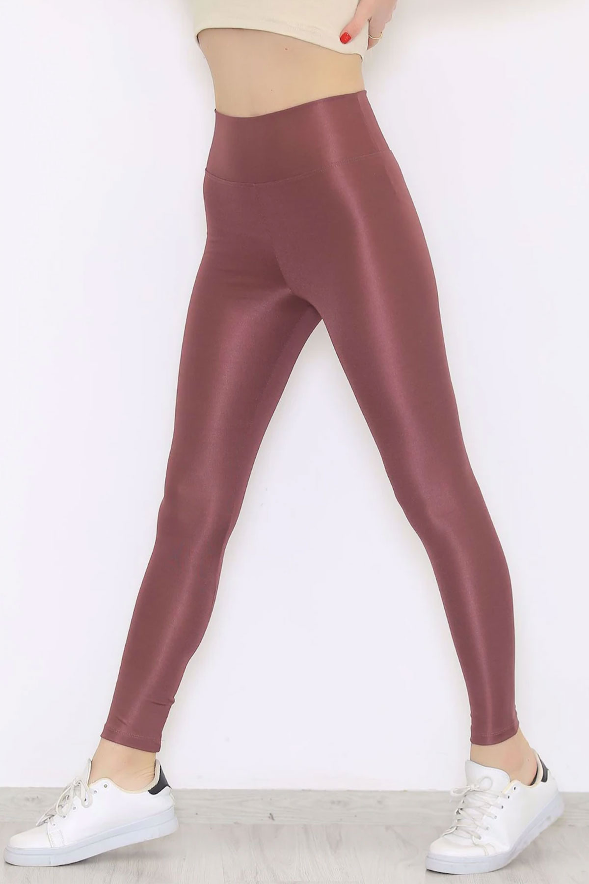 Meg Kadın Tayt Disco Yüksek Bel Toparlayıcı - Bordo - Thumbnail