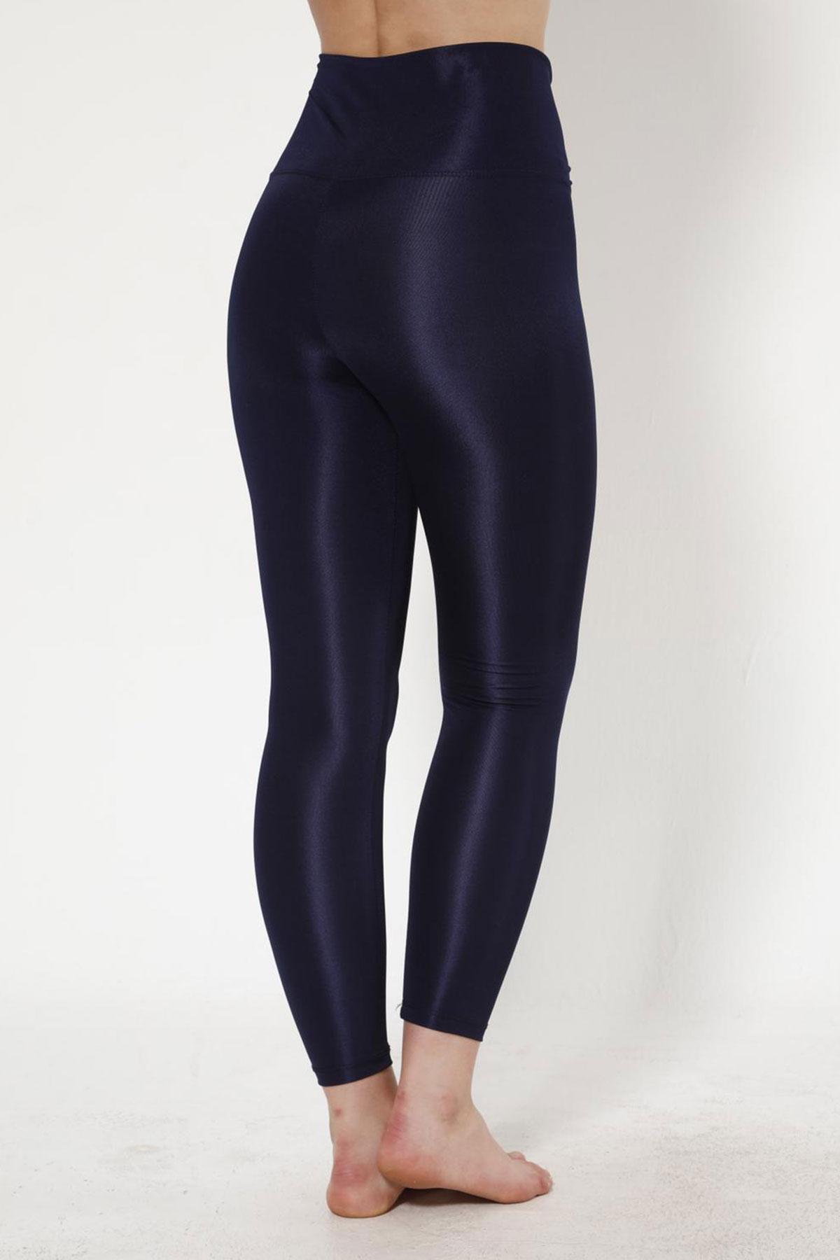 Meg Kadın Tayt Disco Yüksek Bel Toparlayıcı - Lacivert - Thumbnail