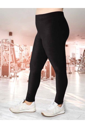 MEG STYLE - Meg Kadın Tayt Fitilli Kadife Büyük Beden - Siyah