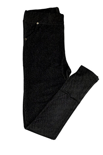 MEG STYLE - Meg Kadın Tayt Kot Desenli Cepli - Siyah