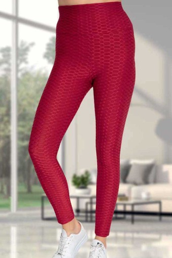 MEG STYLE - Meg Kadın Tayt Yüksek Bel Brezilya - Saks Mavisi (1)