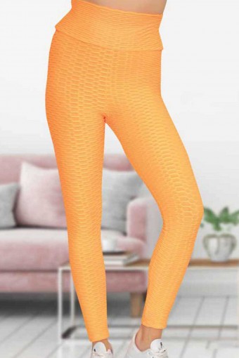 MEG STYLE - Meg Kadın Tayt Yüksek Bel Brezilya - Turuncu
