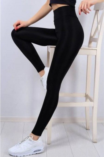 MEG STYLE - Meg Kadın Tayt Yüksek Bel Termal Düz - Siyah (1)