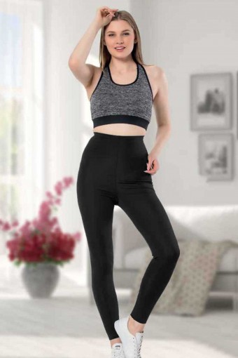 MEG STYLE - Meg Kadın Tek Alt Eşofman Dar Paça Düz - Siyah