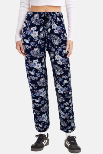 MEG STYLE - Meg Kadın Tek Alt Pijama Geniş Paça Viskon - Çok Renkli/10