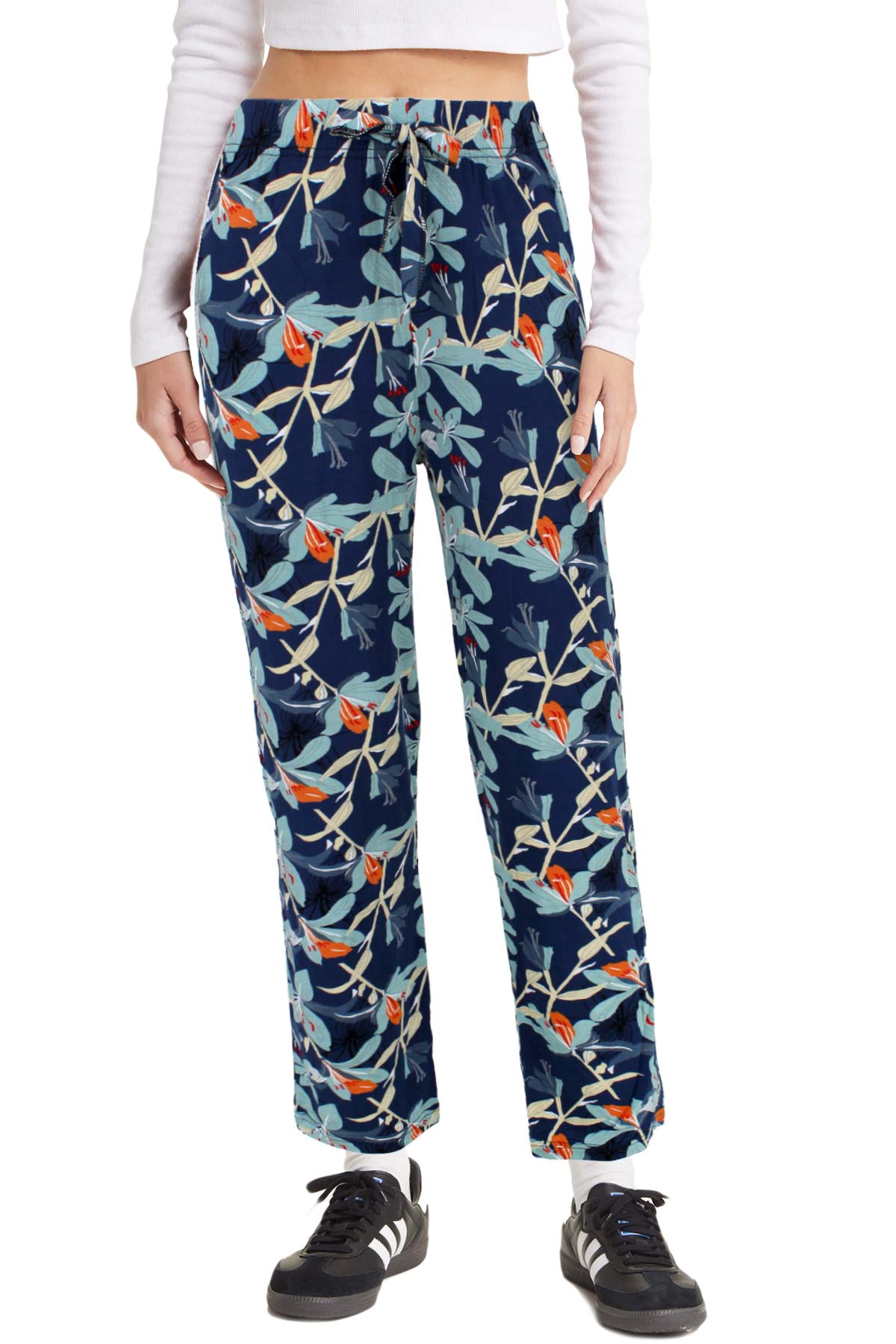 Meg Kadın Tek Alt Pijama Geniş Paça Viskon - Çok Renkli/6 - Thumbnail