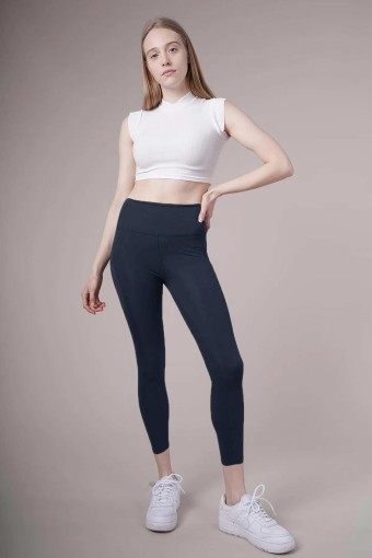 MEG STYLE - Meg Style Kadın Cepli Toparlayıcı Yüksek Bel Pilates Tayt - Füme