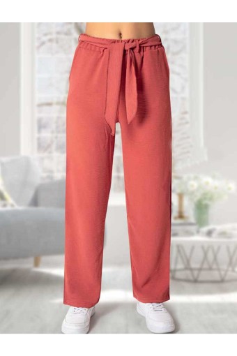 MEG STYLE - Meg Style Kadın Pantolon Ayrobin Cepli - Turuncu