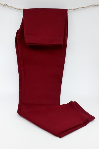 MEG STYLE - Meg Style Kadın Tayt Gabardin Yüksek Bel Uzun - Bordo