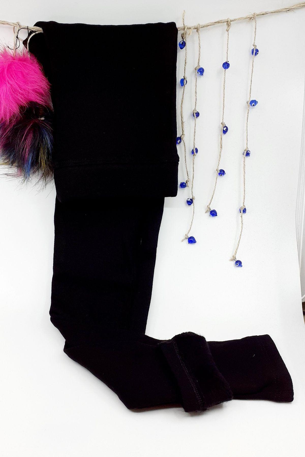 Meg Style Kadın Tayt Polyester Düz - Siyah - Thumbnail