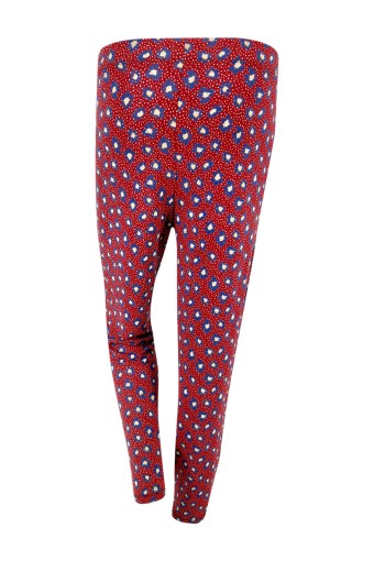 MEG STYLE - Meg Style Kadın Tek Alt Cepli Desenli Pantolon - Kırmızı (1)