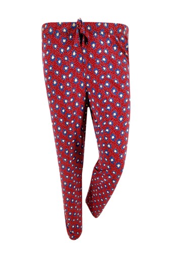 MEG STYLE - Meg Style Kadın Tek Alt Cepli Desenli Pantolon - Kırmızı