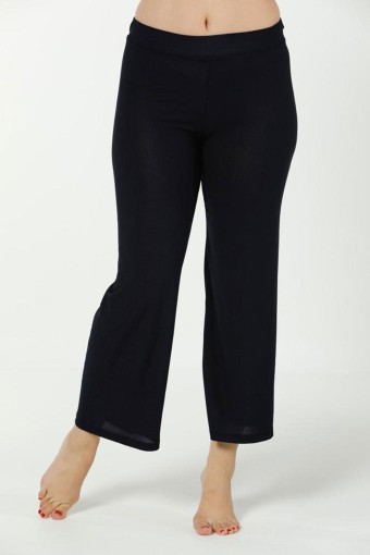 MEG STYLE - Meg Style Kadın Tek Alt Pantolon Beli Lastikli Yazlık - Lacivert