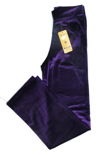 MEG STYLE - Meg Style Kadın Tek Alt Tayt Kadife - Mor