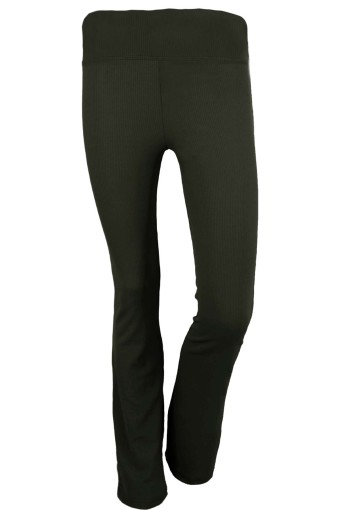 MEG STYLE - Meg Tayt Fitilli İspanyol Paça Tayt - Haki Yeşili