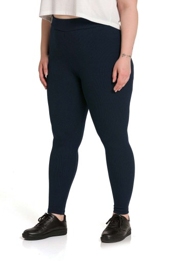 MEG STYLE - Meg Kadın Tek Alt Tayt Yüksek Bel Fitilli Büyük Beden - Füme