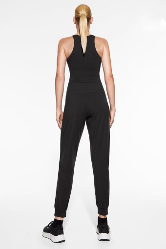 MEG STYLE - Megfit Kadın Jogger Tek Alt Pantolon Cepli - Siyah (1)