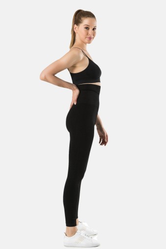 MEG STYLE - Megfıt Kadın Tayt Sıkılaştırıcı Yüksel Bel - Siyah (1)