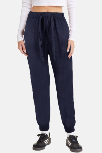 MEG STYLE - Megfit Kadın Tek Alt Şalvar Paçası Manşetli Cep Detaylı - Lacivert